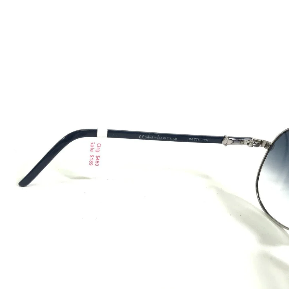 Robert Marc Sunglasses RM 776-364 Blue Silver Round Frames with Blue Lenses